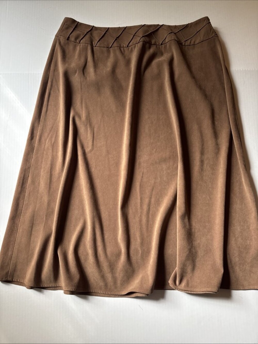 Cato Woman Brown Suede Long Skirt Size 20W Side Zip